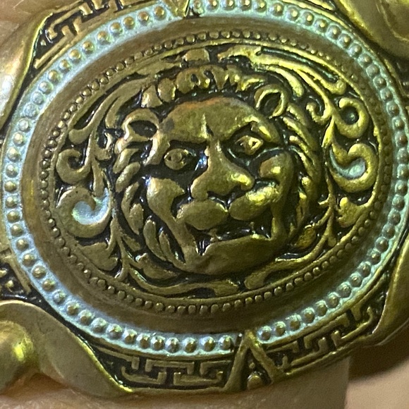 Vintage damascene Toledo ware lions head metal bracelet - Picture 16 of 16